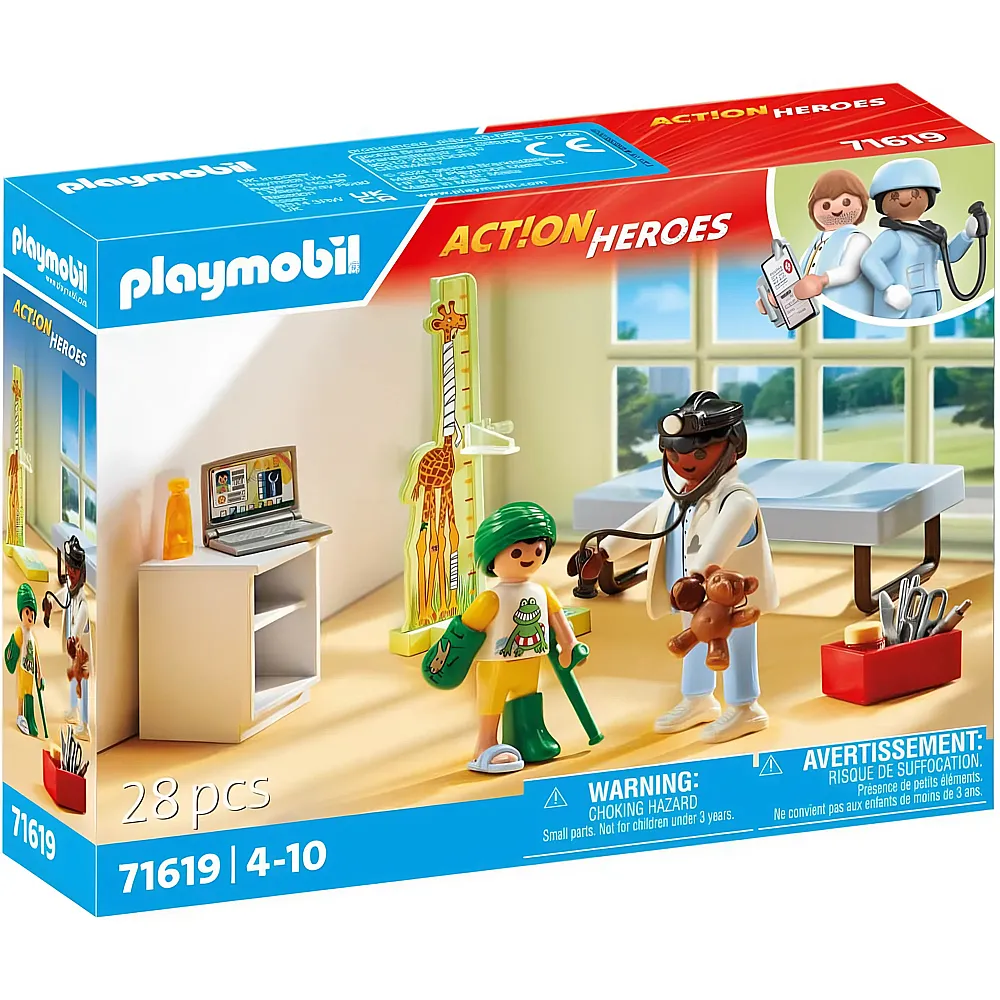 PLAYMOBIL Action Heroes Kinderarzt mit Teddyb�r 71619