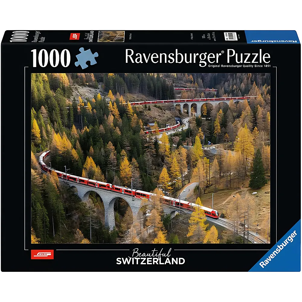 Ravensburger Puzzle Beautiful Switzerland RhB Weltrekord 1000Teile