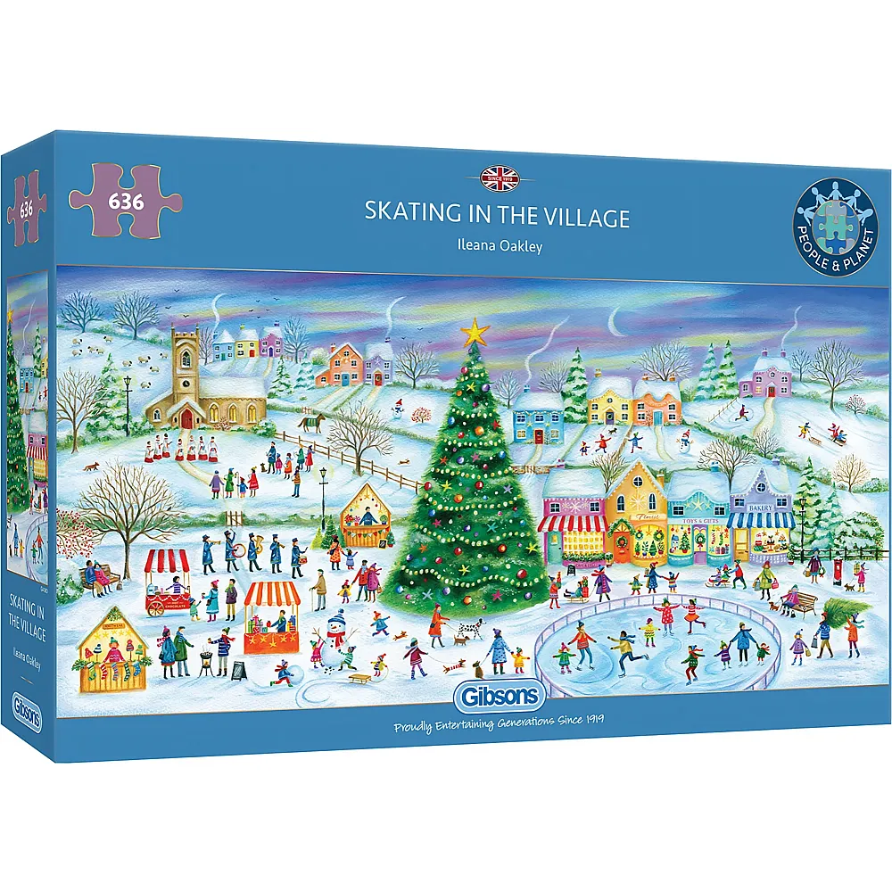 Gibsons Puzzle Ileana Oakley Schlittschuhlaufen im Dorf - 636 Teile