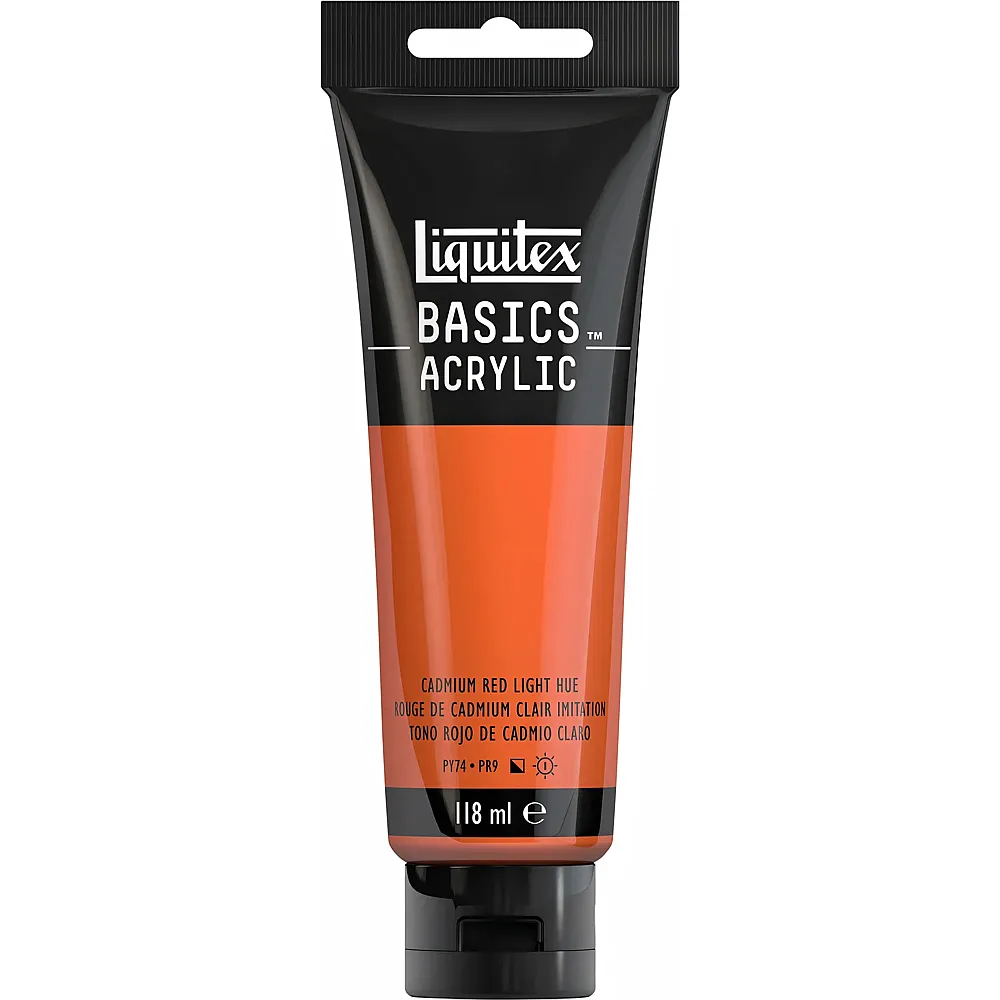 Liquitex Lqx Basics Acrylfarbe 118ml Tube Kadmiumrot Hell Farbton - Suche