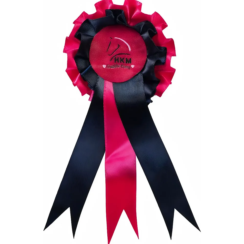 HKM Kids Cuddle Pony Tournament Ribbon Dark Blue/Pink - Riding animals
