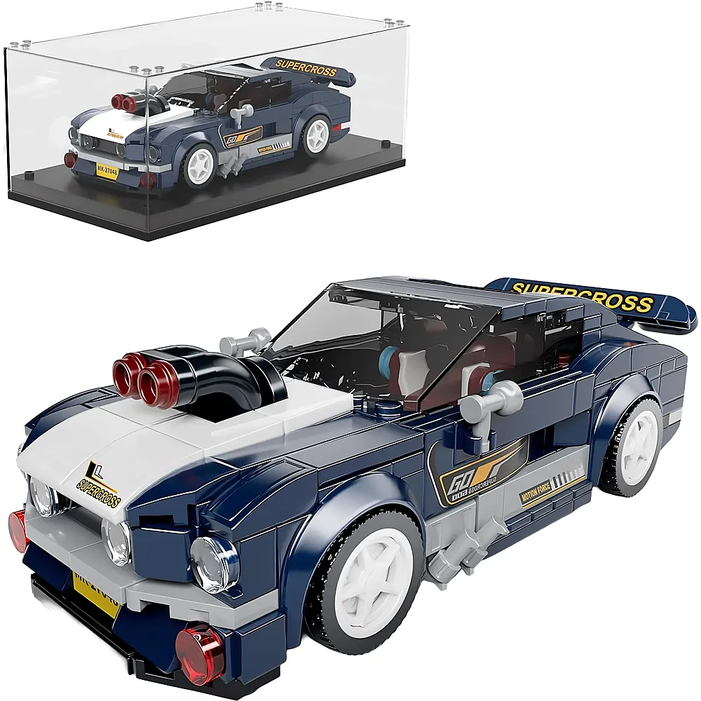 meinspielzeug - Mould King Speed Champion Sportwagen Drift 1967 mit Vitrine 27048 | Klemmbausteine Fahrzeuge