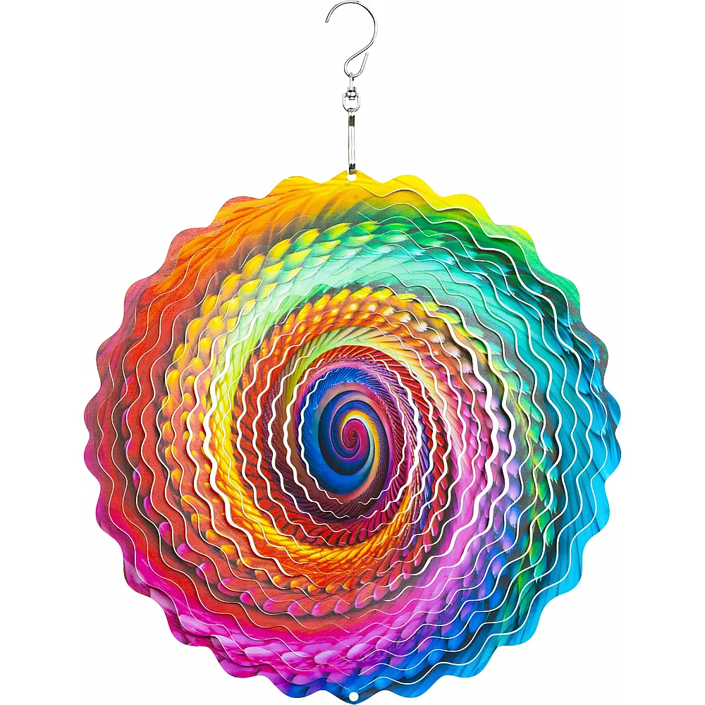 meinspielzeug - HQ Invento Windspiel Hanging 3D Color Swirl Wind Spinner Metall,   25 cm,