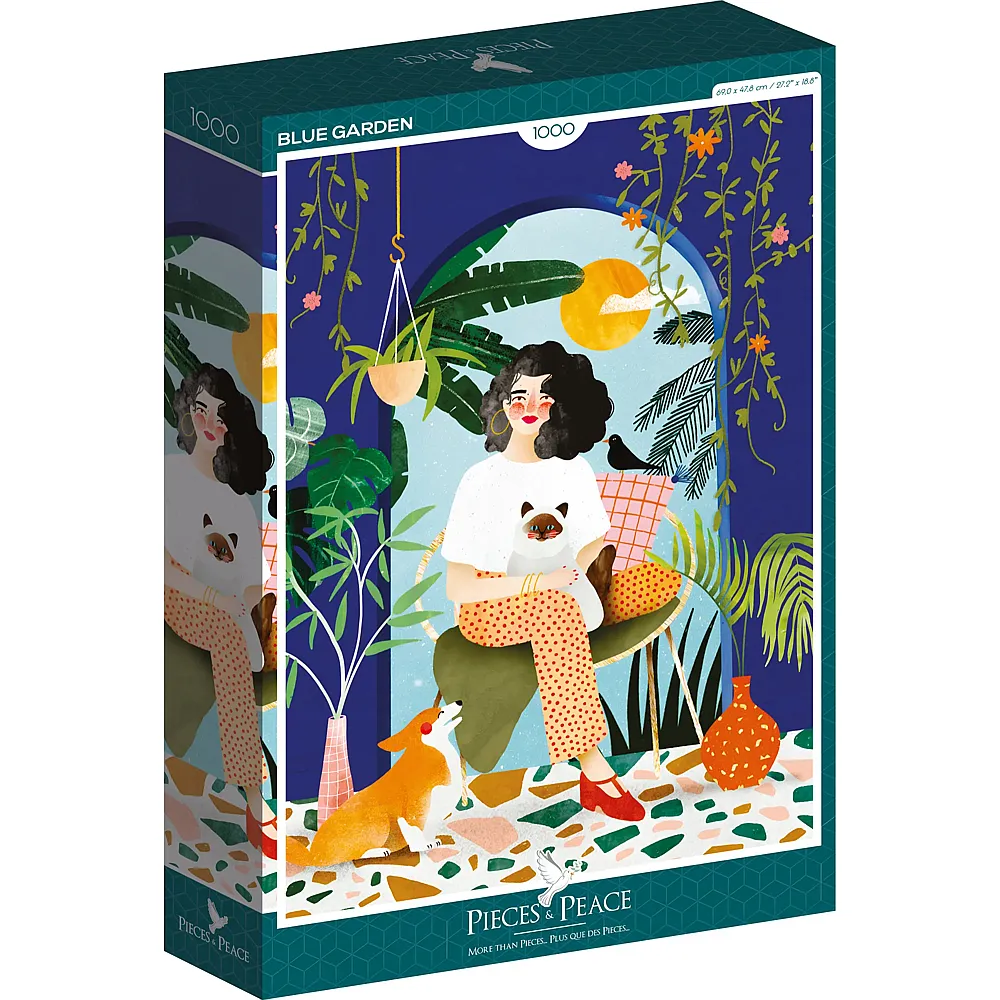 Pieces & Peace Puzzle Laura  Lhuillier Blue Garden - 1000 Teile