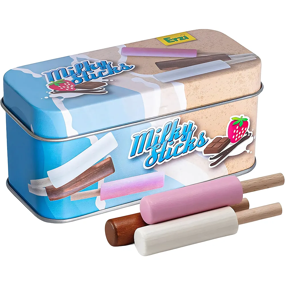 meinspielzeug - Erzi Milky Sticks aus Holz in der Dose | Lebensmittel
