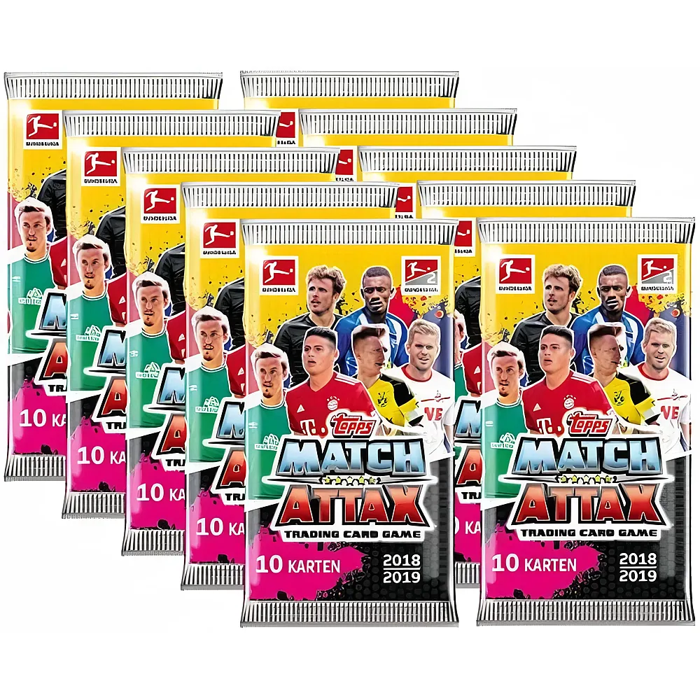 Topps Match Attax 2018/19 - 10 Booster - Deutsch