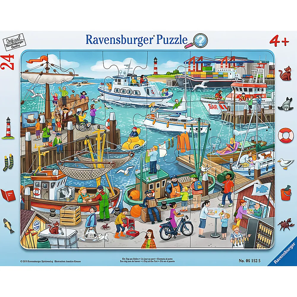 Ravensburger Puzzle Ein Tag am Hafen 24Teile | Rahmenpuzzle