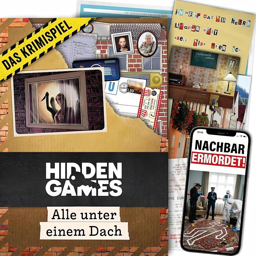Hidden Games Tatort - Alle unter einem Dach - Deutsch - Realistisches Krimispiel, spannendes Detektivspiel, Escape Room Spiel