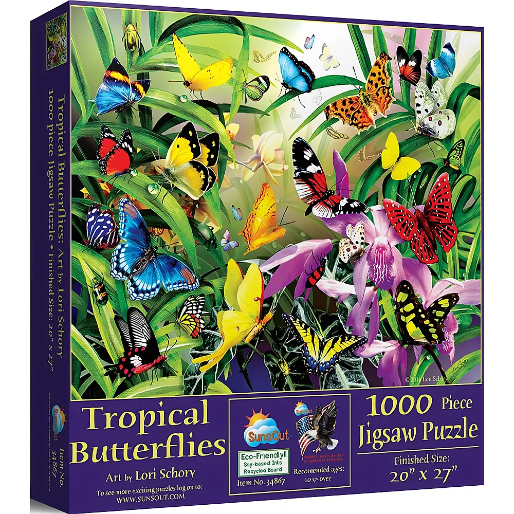 SunsOut Puzzle Lori Schory Tropical Butterflies - 1000 Teile