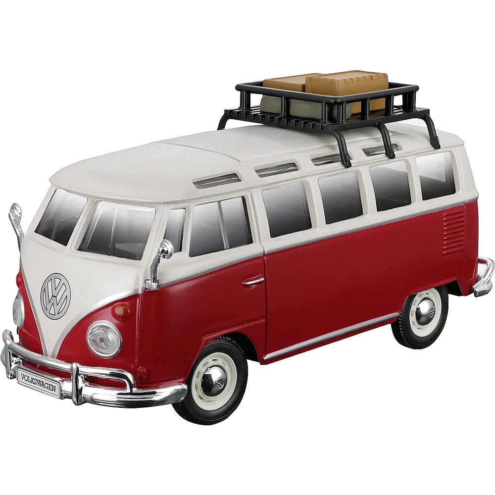 Maisto 1:24 VW-Bus Samba T1 mit Dachtr�ger und Gep�ck Rot
