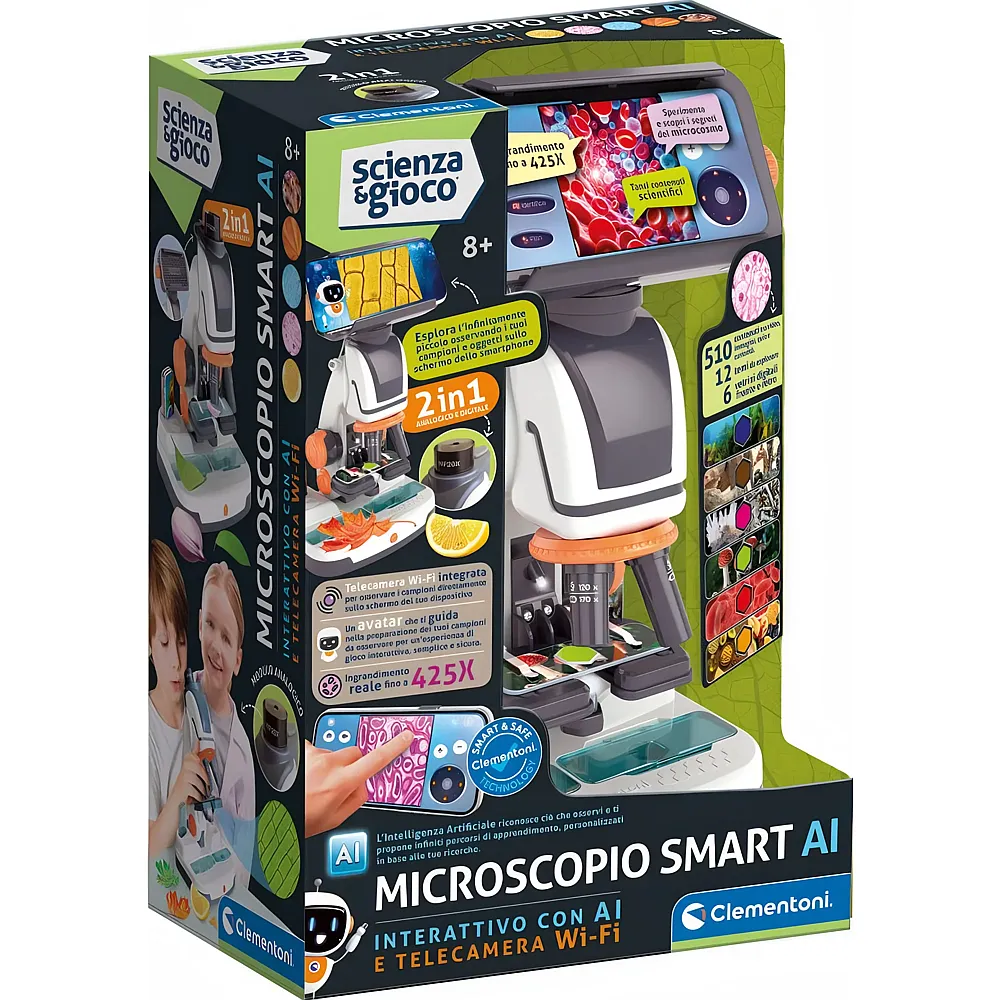 Clementoni scienza & gioco Microscopio Smart AI - Italiano