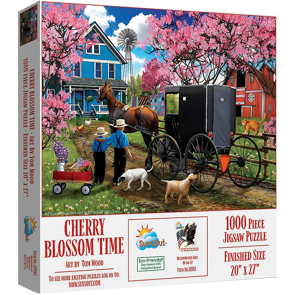 SunsOut Puzzle Tom Wood Cherry Blossom Time - 1000 Teile