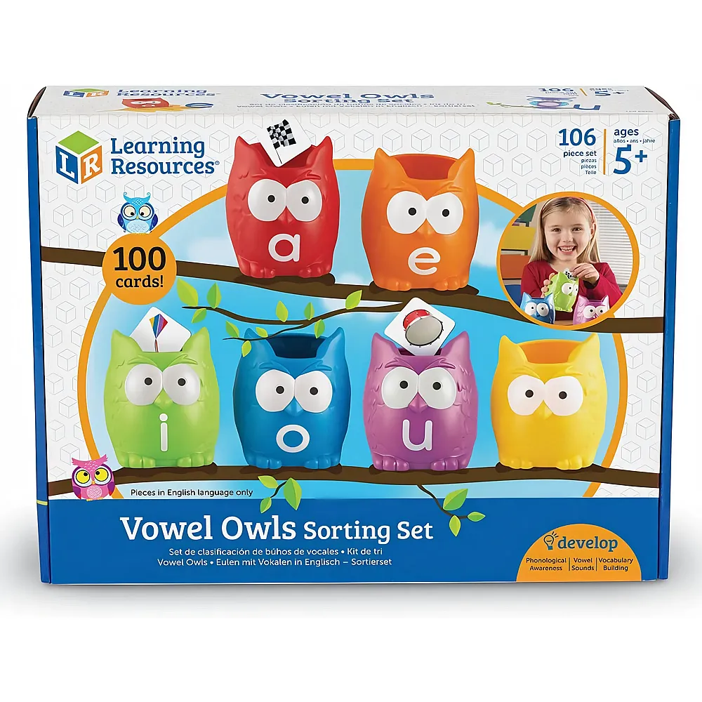 Learning Resources Eulen mit Vokalen in Englisch - Sortierset - 106 Teile