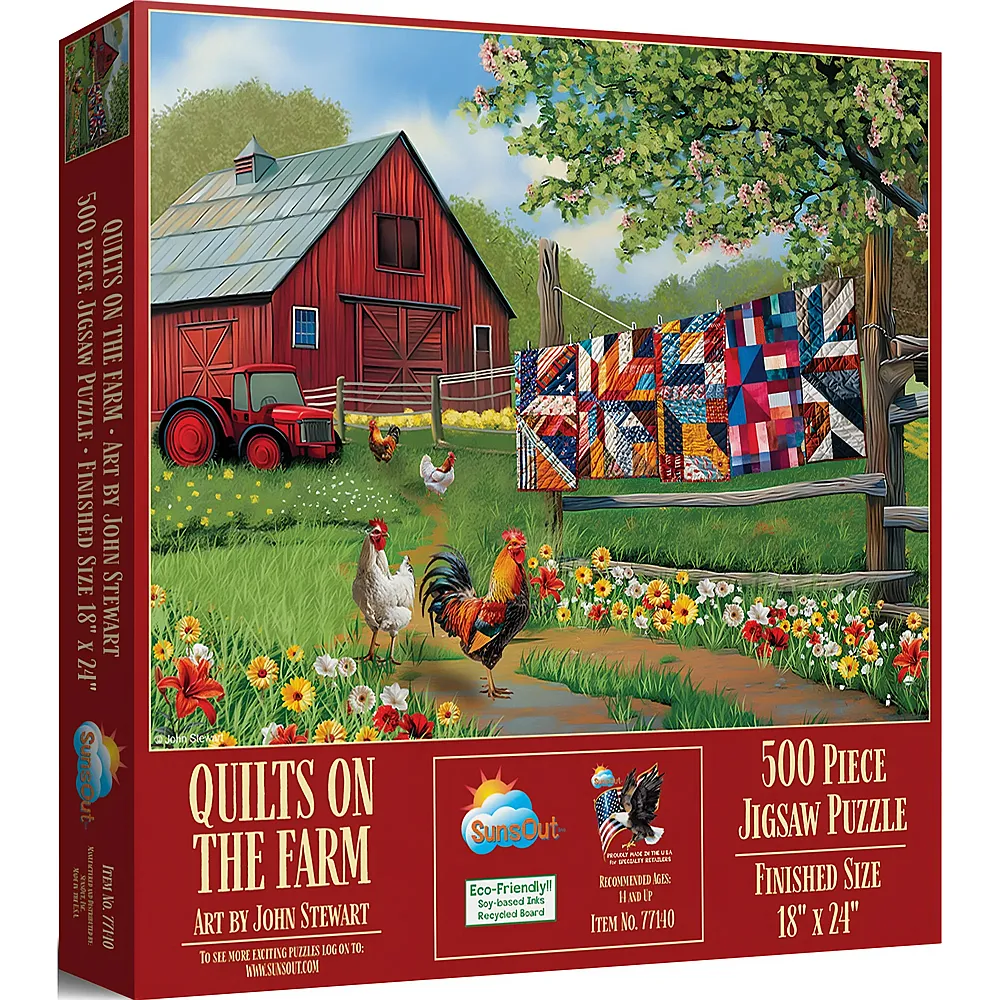 SunsOut Puzzle John Stewart Quilts auf dem Bauernhof - 500 Teile
