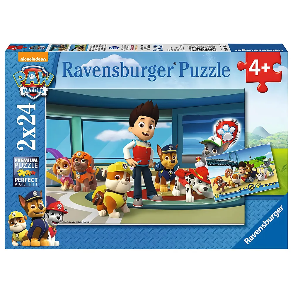 Ravensburger Puzzle Paw Patrol Hilfsbereite Sprnasen 2x24