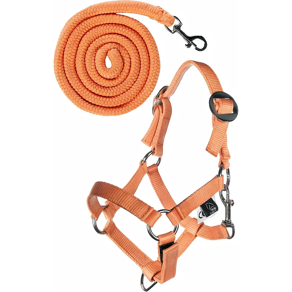 HKM Kids Hobby Horsing Basic Halfter und Strick Orange - Reittiere