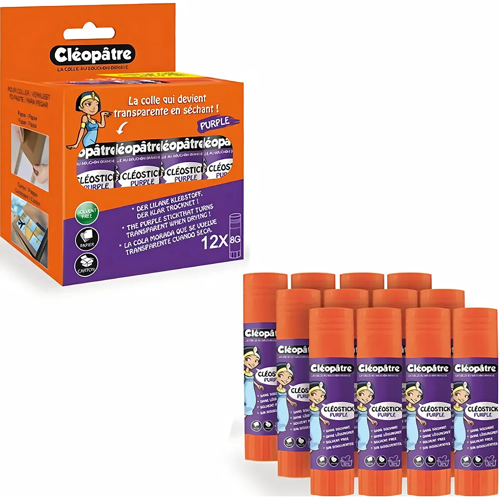 Cleopatre Klebestift �cleo Stick Purple� Lila 8gx12