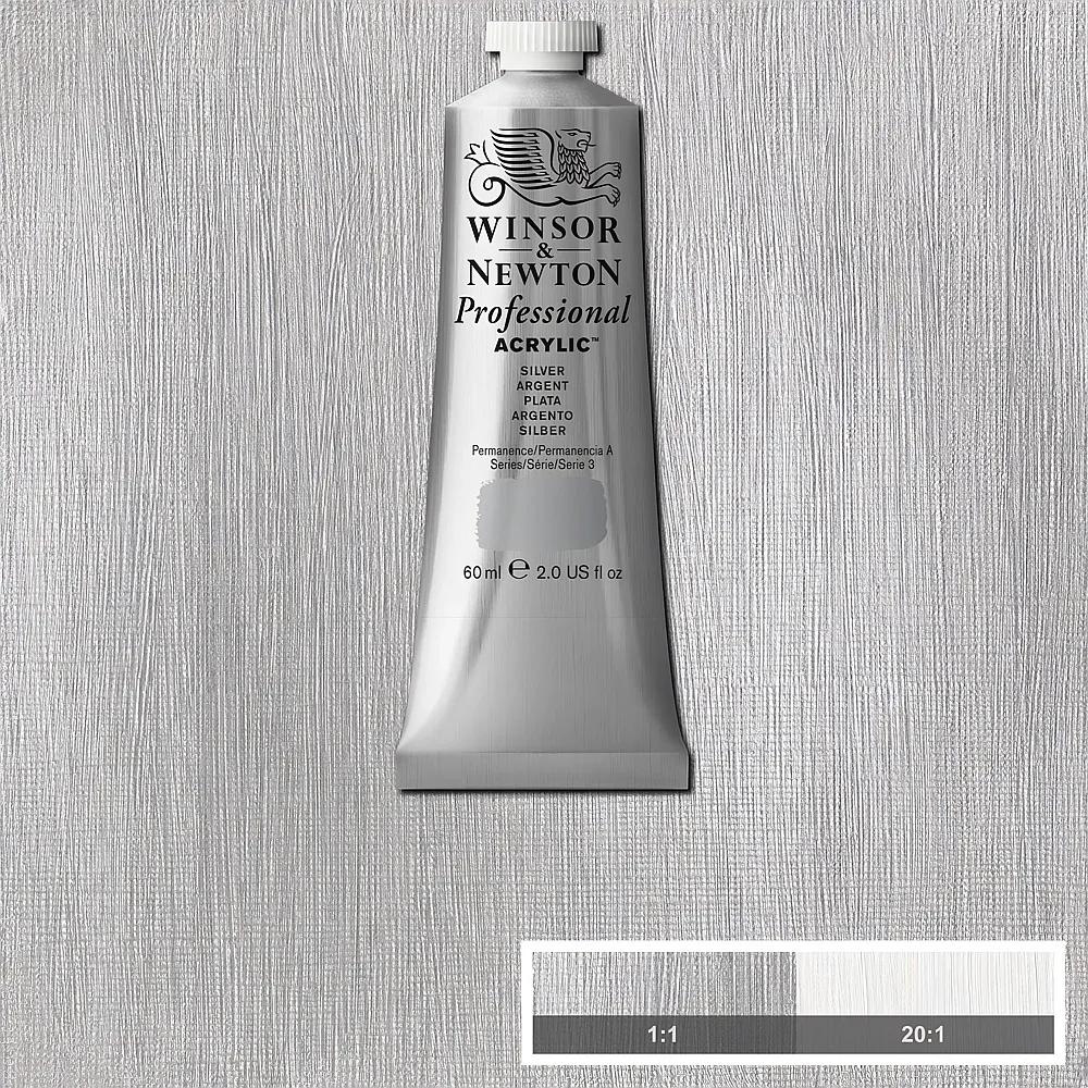 meinspielzeug - Winsor & Newton W&n Prof. Acrylfarbe 60ml Tube Silber