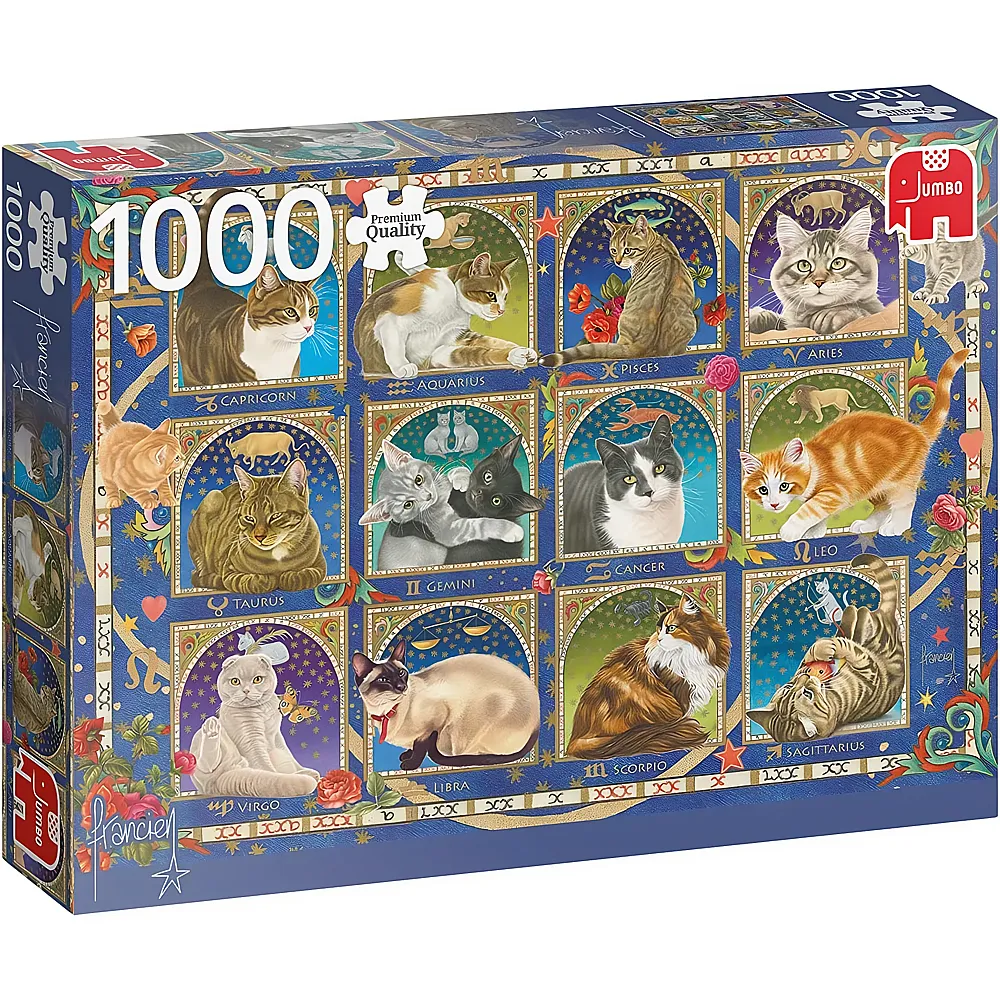 Jumbo Puzzle Horoskop-Katzen - 1000 Teile - Puzzle 1000 Teile