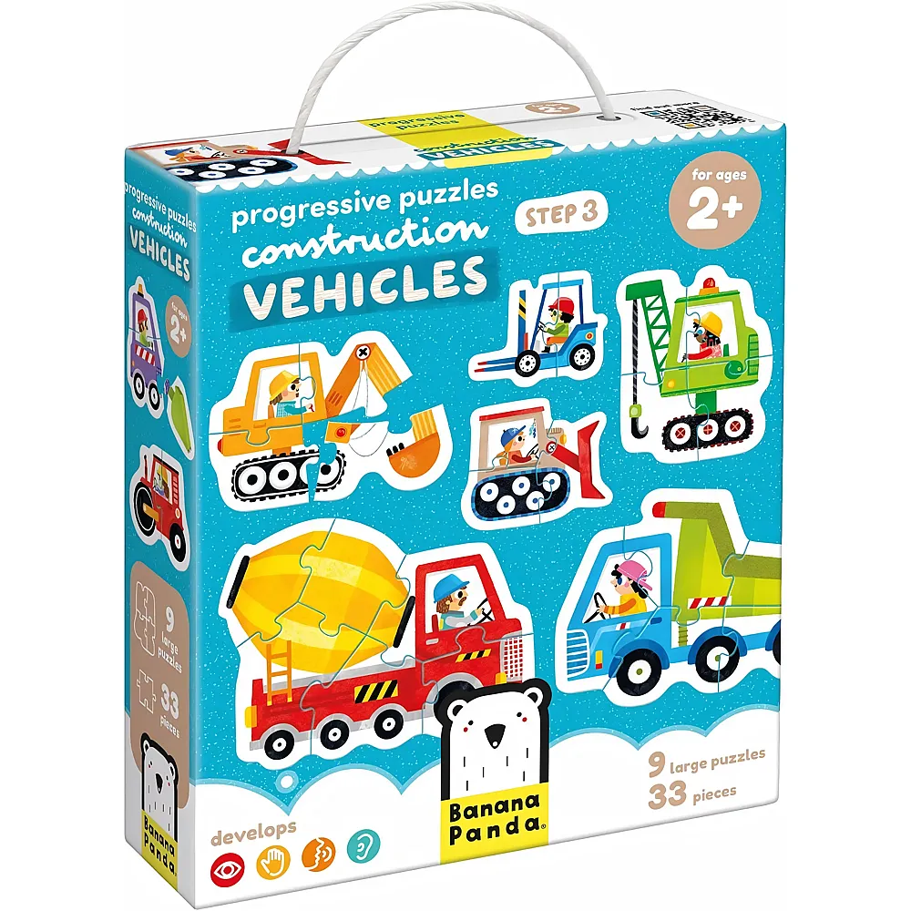 Banana Panda  Aufsteigende Puzzle-Fahrzeuge  33-tlg.