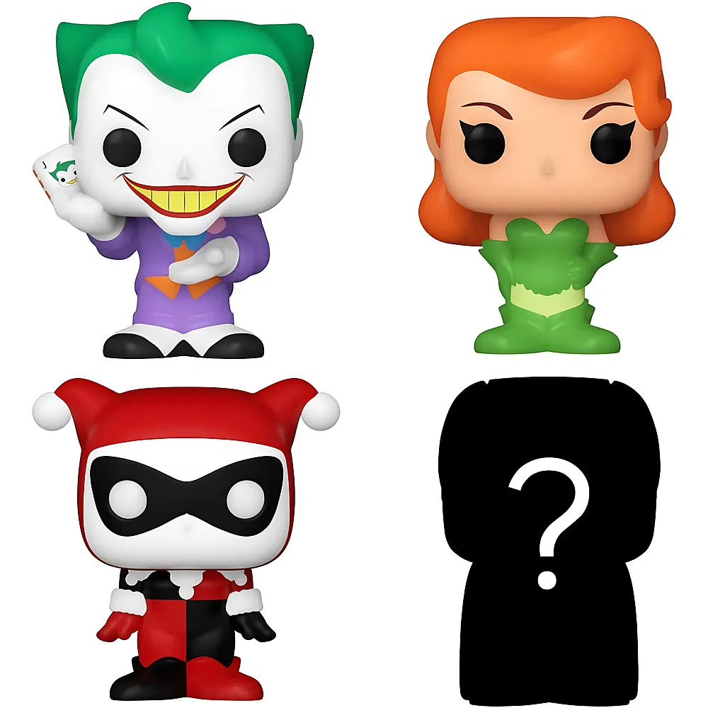 Funko Bitty Pop Batman Harley Quinn, The Joker, Poison Ivy und Mystery 4Teile