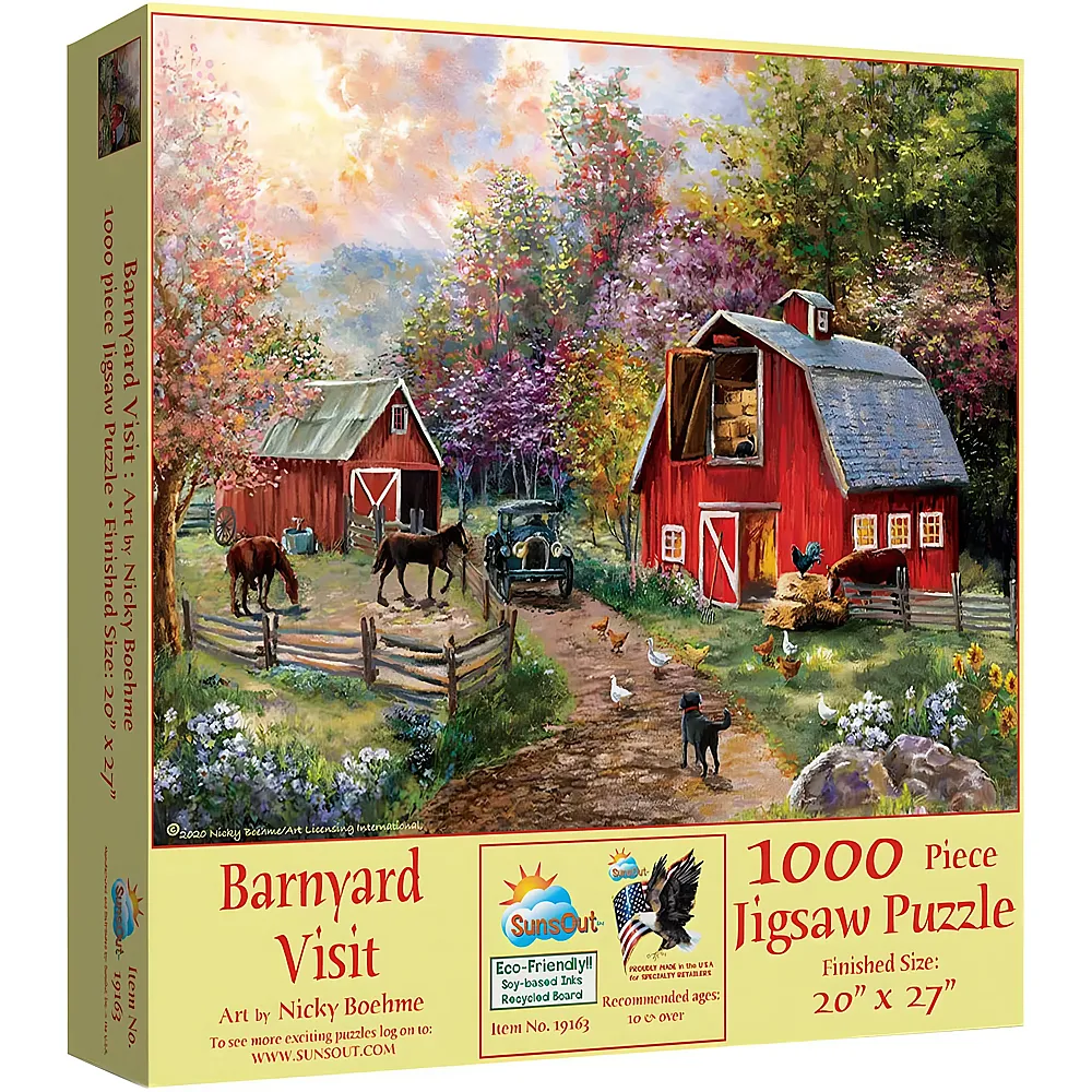 SunsOut Puzzle Nicky Boehme Barnyard Visit - 1000 Teile