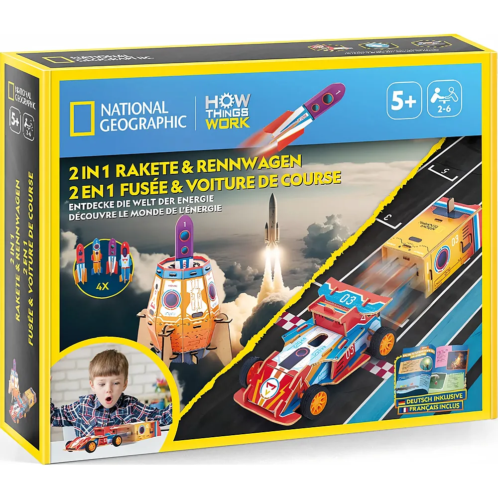 Cubic Fun National Geographic 2in1 Rakete & Rennwagen