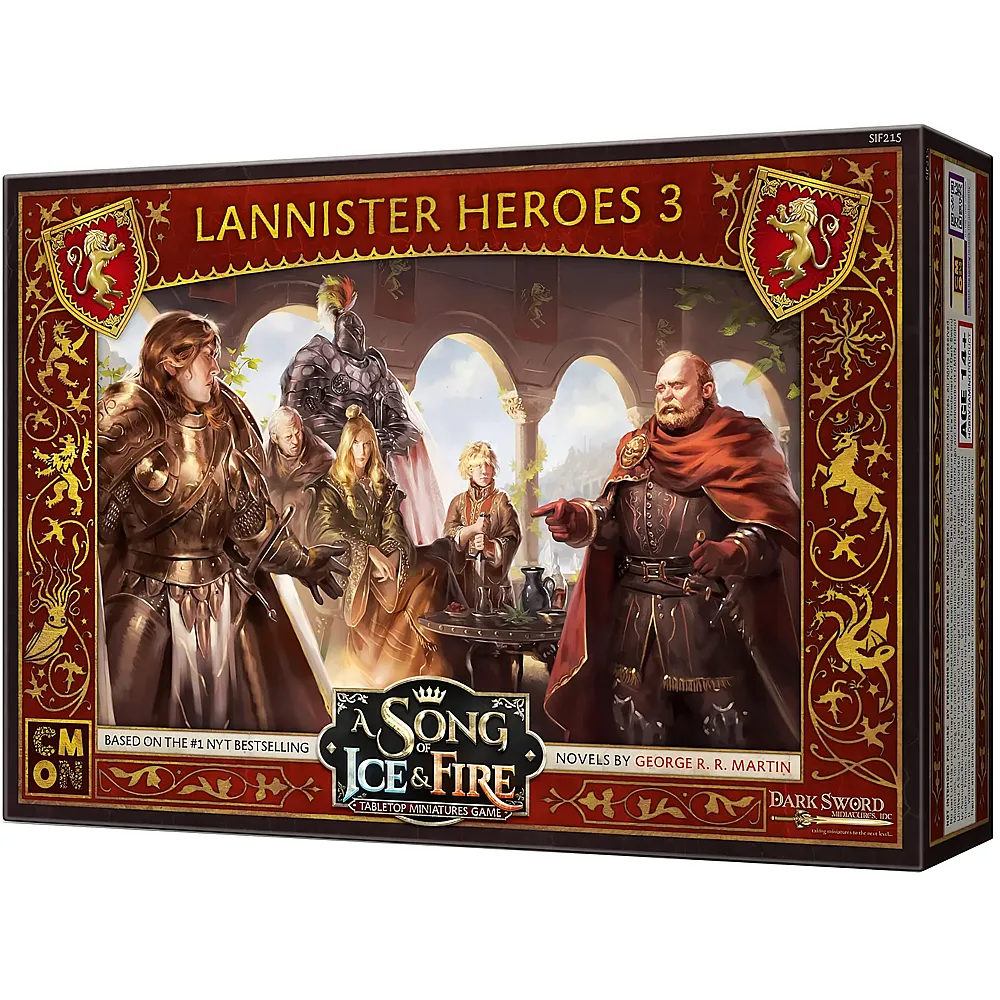 CMON A Song of Ice and Fire Tabletop Miniatur-Spiel Lannister Heroes III Box-Set, Strategiespiel f�r Teenager und Erwachsene, ab 14 Jahren, 2 Spieler, durchschnittliche Spielzeit 4560 Minuten,