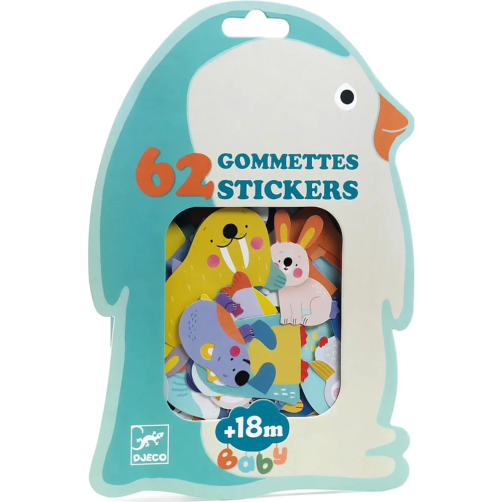 Djeco Sticker f�r die Kleinen Polartiere - 62 Teile