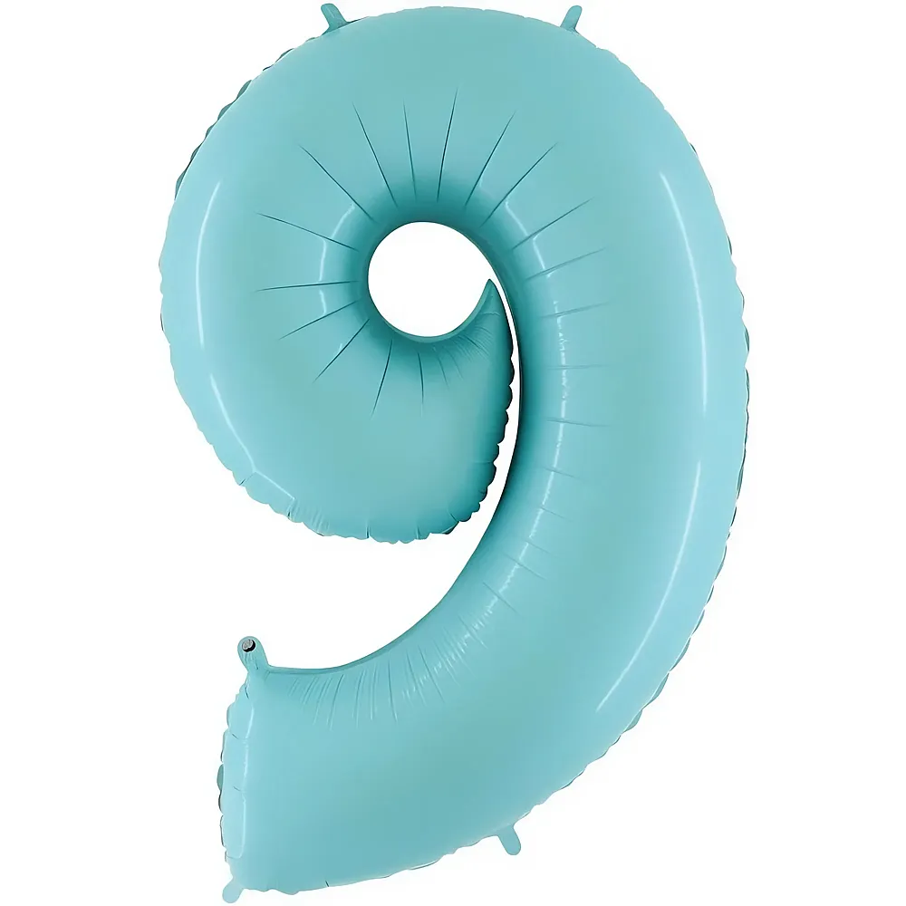 meinspielzeug - Grabo Folienballon Zahl 9 Pastellblau - 66 cm | Folienballone