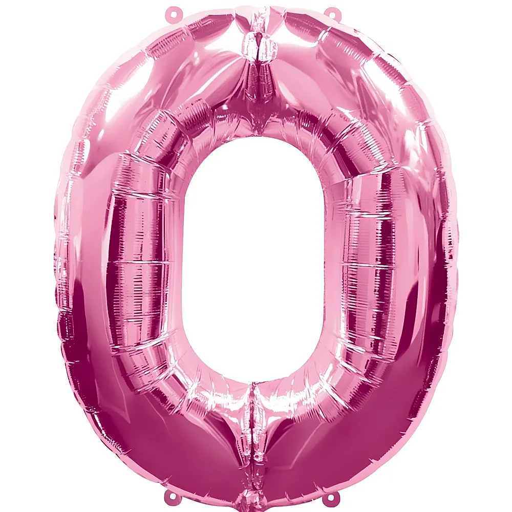Amscan Zahlen Pink Folienballon Nummer 0 Pink 86cm | Kindergeburtstag