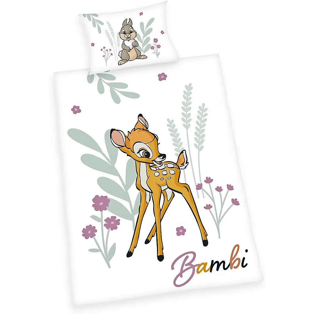 Herding Disney's Bambi Flanell-Bettw�sche Made in Green - 40 x 60 + 100 x 135 cm