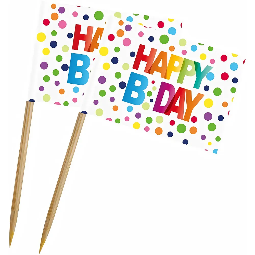 meinspielzeug - Folat Party-Picks Happy Birthday - 50 Teile | Tischdeko