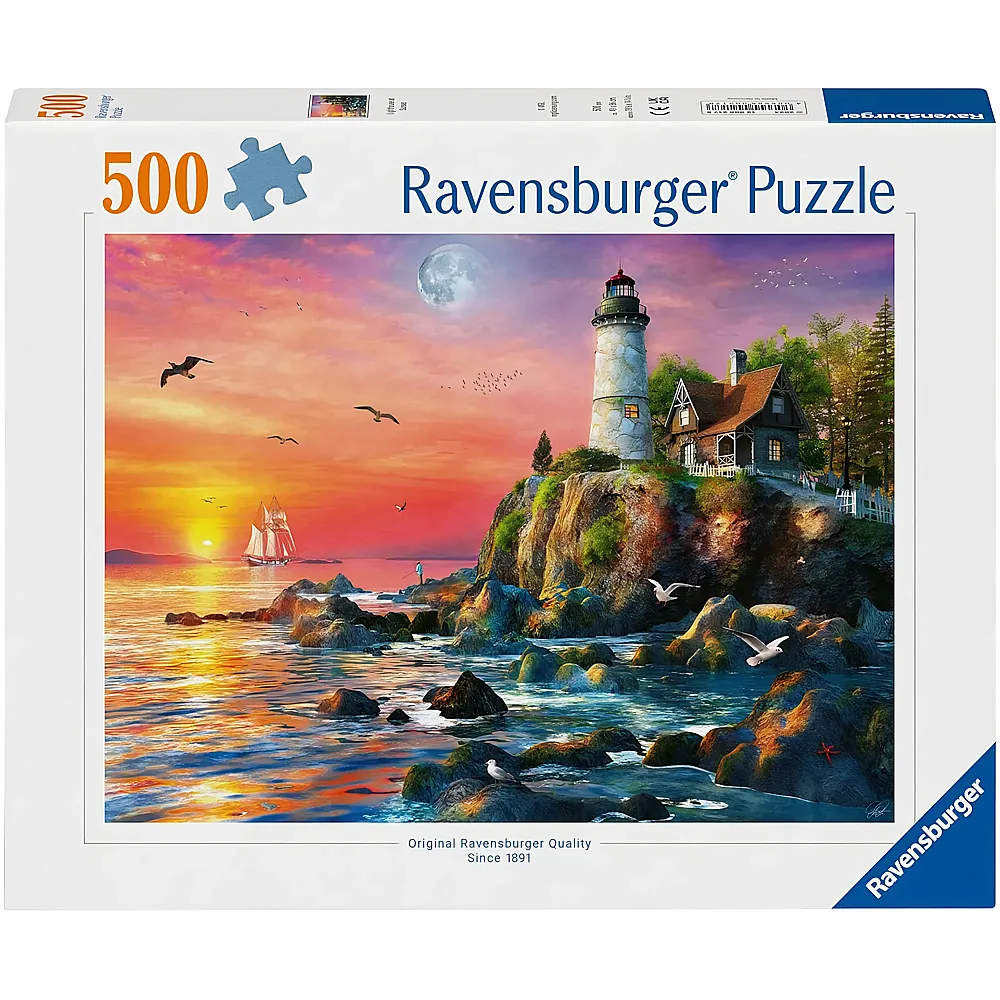 Ravensburger Puzzle Leuchtturm am Abend 500Teile