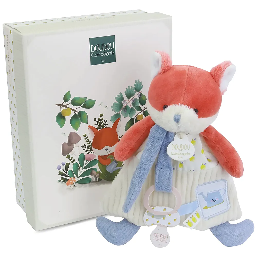 Doudou et Compagnie Fuchs Renard Schmusetuch mit Schnullerhalter - 19 cm
