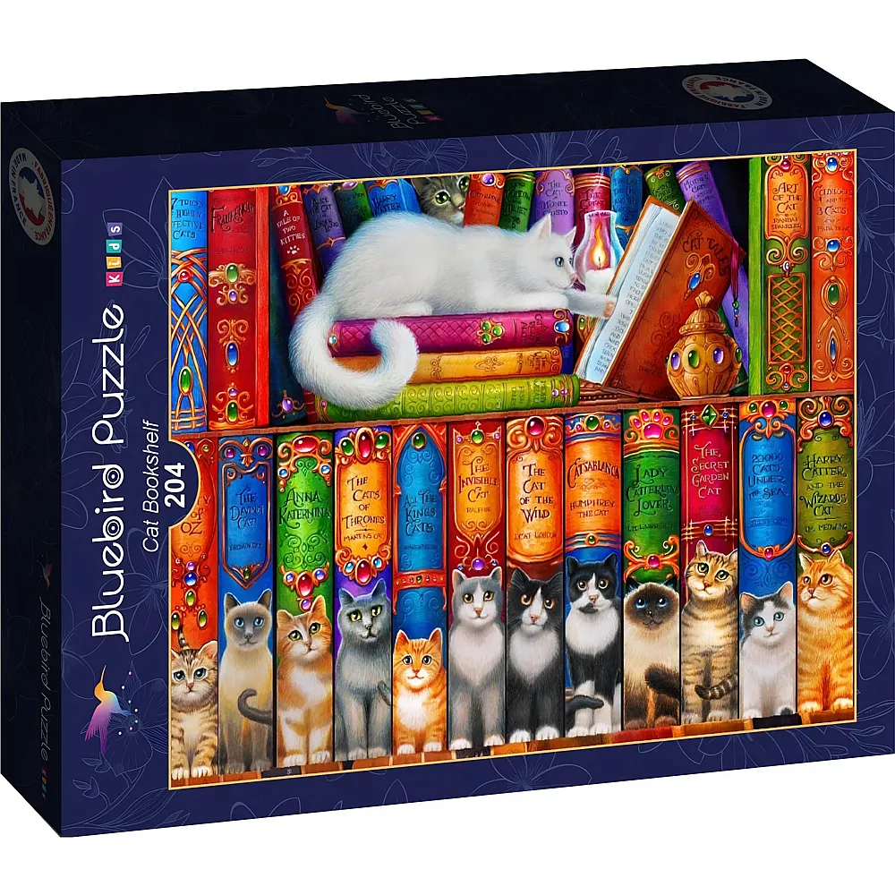 Bluebird Puzzle Cat Bookshelf - 204 Teile