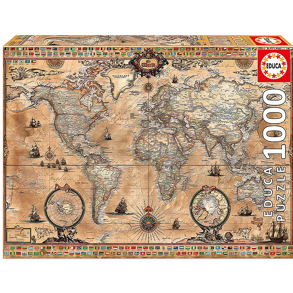 Educa Puzzle Antike Weltkarte 1000Teile