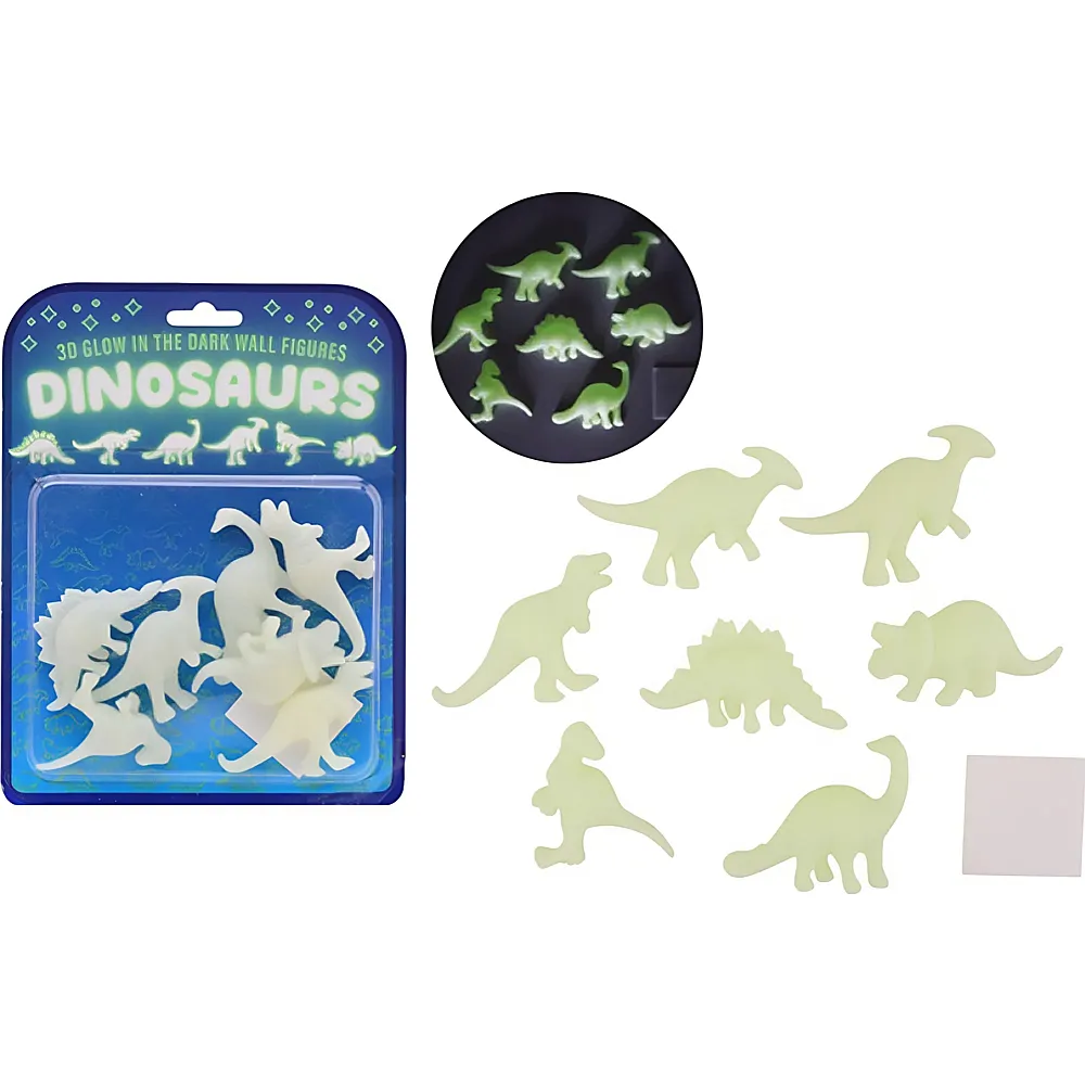 Johntoy Dino 3D fluoreszierend 7 Teile Glow in the dark