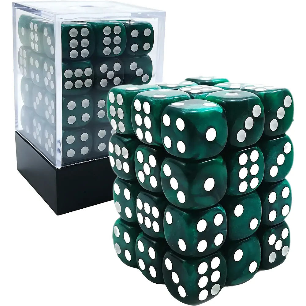 Bescon W�rfel 12mm in Box Marmorgr�n - 36 Teile - Spielezubeh�r