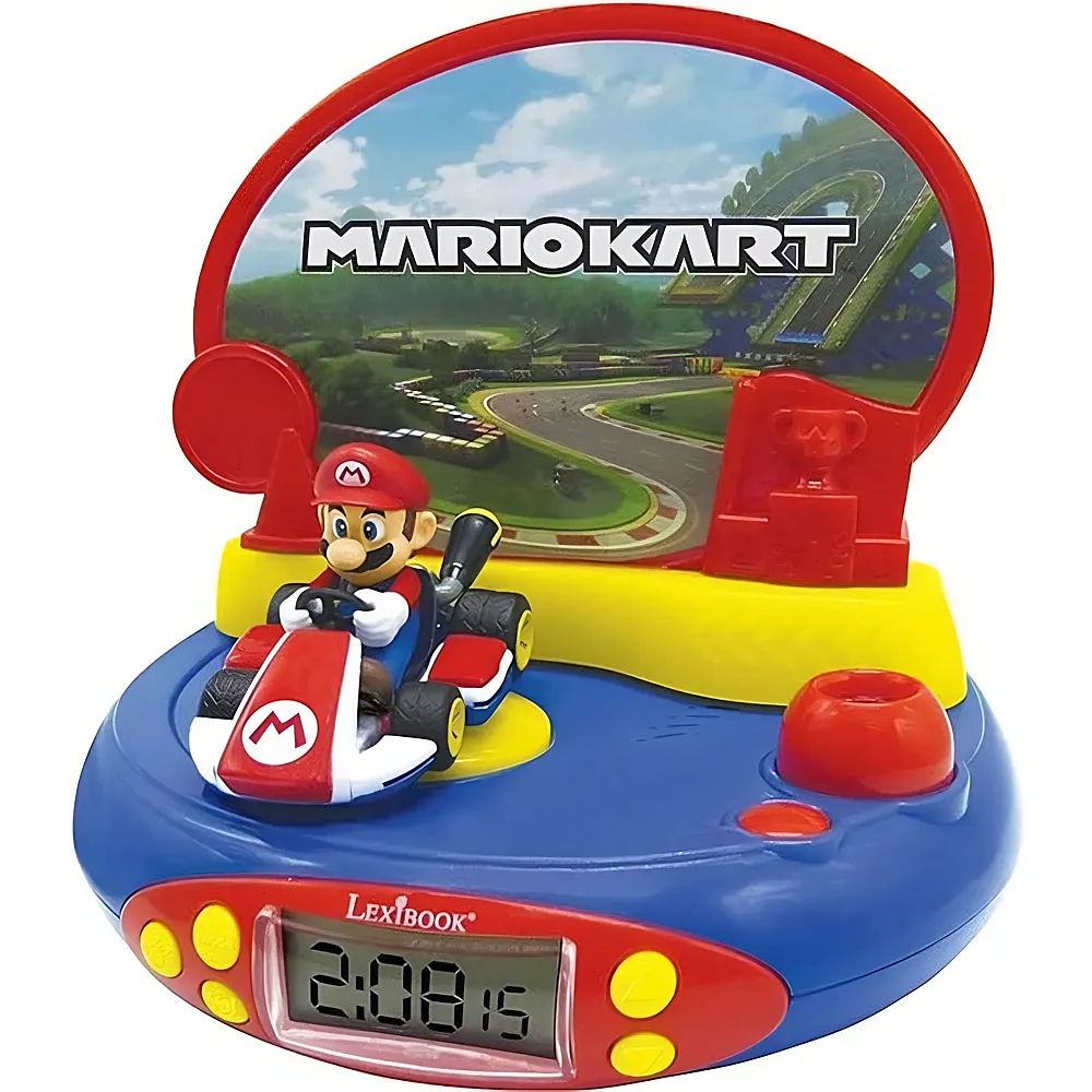 Lexibook Super Mario Mario Kart 3D Projektions-Wecker mit Geruschen