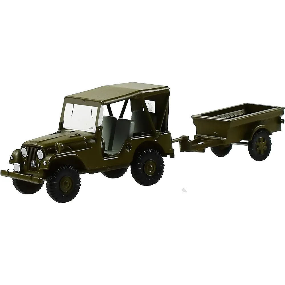 ACE Toy Jeep militaire Willys M38A1 avec remorque Aebi Gelpw Anh 68