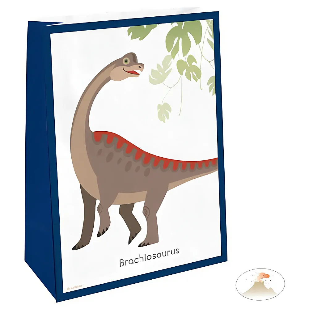 Riethmller Papiertten Happy Dinosaur mit Stickern 4Teile | Kindergeburtstag
