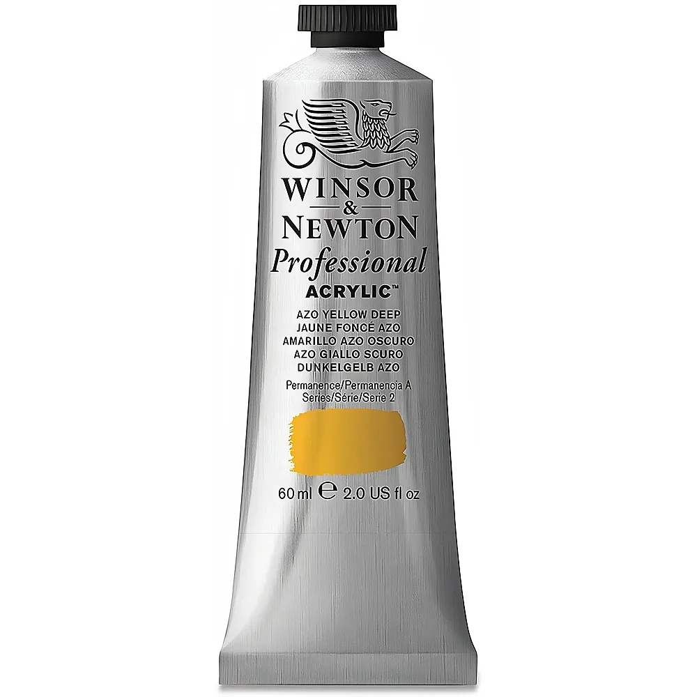 Winsor & Newton Professional Acrylic Acrylfarbe Echtgelb Dunkel - 60 ml | Farbe & Kreide