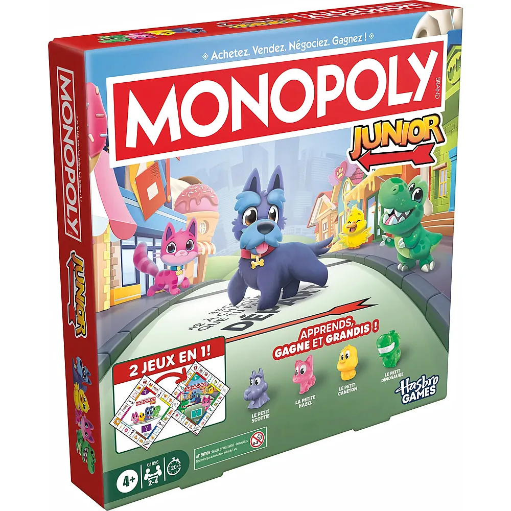 Hasbro Gaming 2en1 Monopoly Junior FR