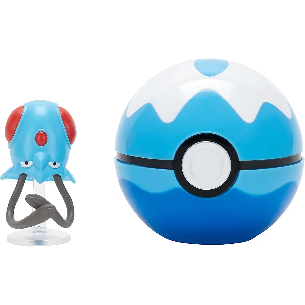 Jazwares Pok�mon PKW4152 - Clip and Go Pok�ball - Tentacha und Tauchball, offizieller Pok�ball mit beweglicher 5 cm Figur