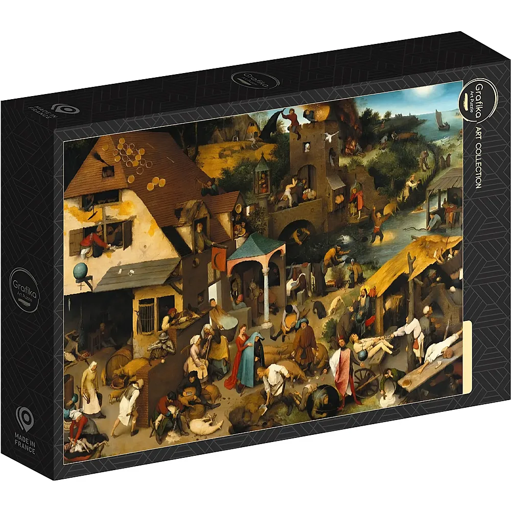 Grafika Puzzle Art Collection Pieter Brueghel Proverbes Flamands, 1559 - 1000 Teile
