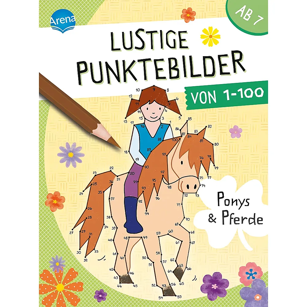 Arena Lustige Punktebilder von 1 bis 100 - Ponys und Pferde - Deutsch | Lern - Spiel - Spass