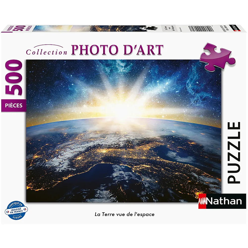 Nathan Puzzle Collection Photo d'Art Die Erde aus dem Weltraum betrachtet - 500 Teile