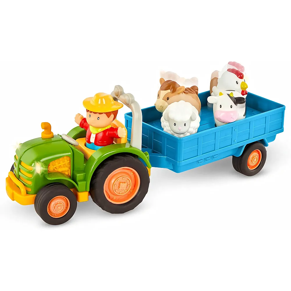 Battat Traktor Spielzeug mit Anh�nger, Bauernhoftieren, Bauer, Licht, Musik, Traktor- und Tierger�uschen  Bauernhof Spielzeug, Lernspielzeug f�r Kinder ab 18 Monaten