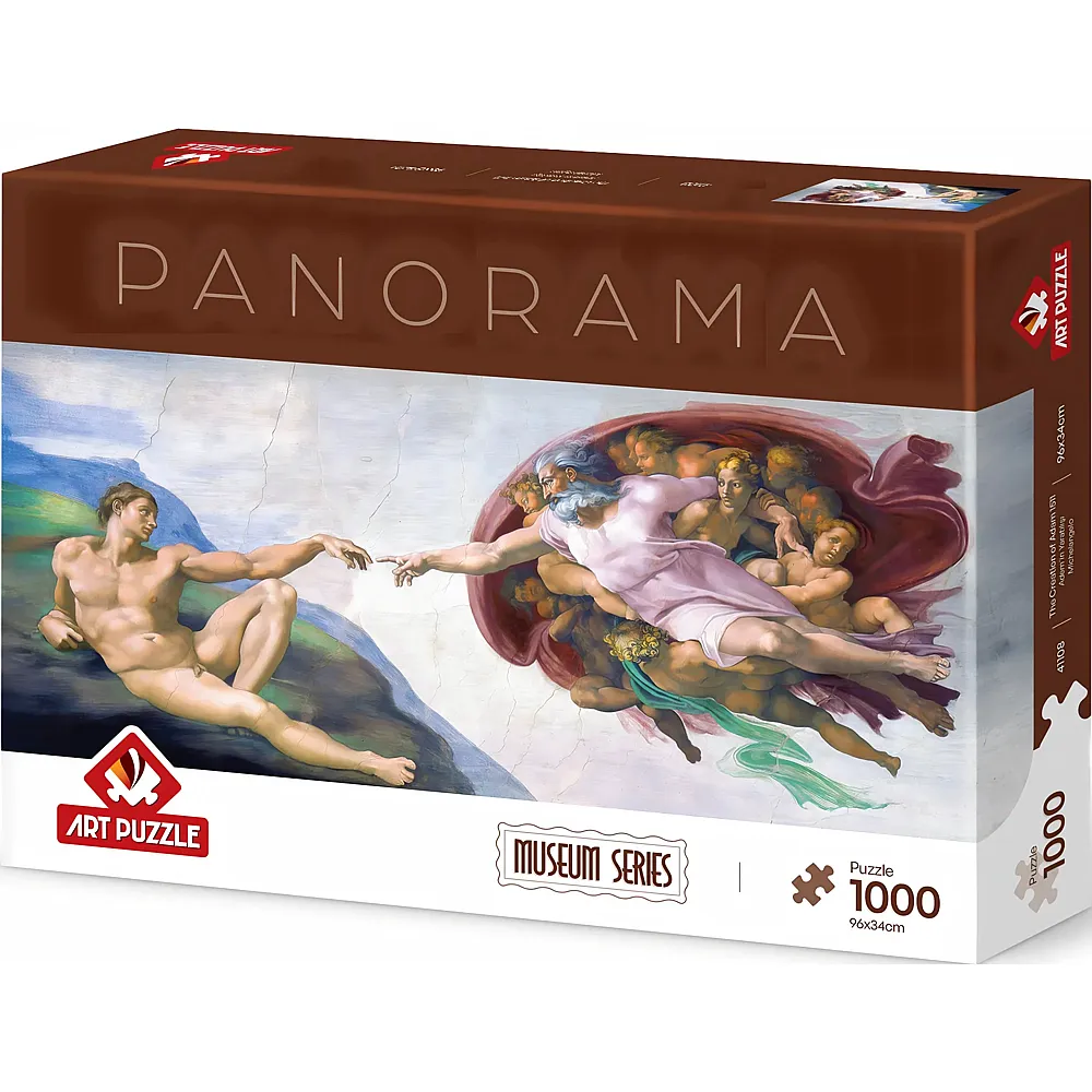 Art Puzzle Museum Series Panorama Die Erschaffung Adams, Michelangelo, 1511 1000Teile